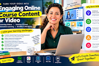 create online course content or video, elearning video, training course program