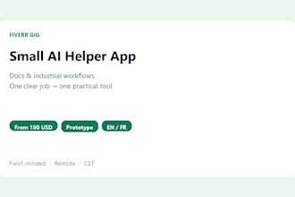 build a small ai helper app for docs or industrial workflows