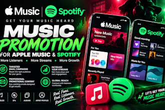 spotify music promotion, apple music, viral music streams campaign, itunes music
