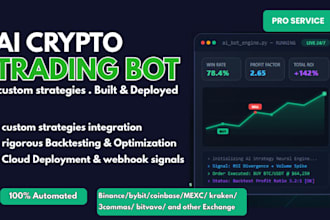 build ai crypto trading bot, backtest, deploy your custom trading bot strategy