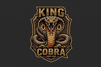 draw high quality king cobra logo with unlimited revision