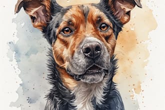 create a custom watercolor pet portrait or pet painting