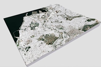 convert xyz survey point into accurate 3d site surface, 3d printed terrain model
