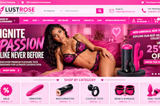 design adult shopify store adult toy store lingerie website dropshipping store