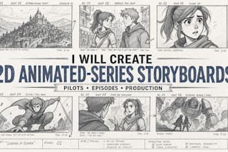 create 2d animated series storyboards for pilots, episodes, production teams