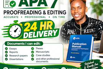 proofread and edit your document in apa 7th edition within 24 hours