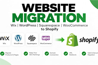 migrate wix to shopify, wordpress migration, squarespace, woocommerce to shopify