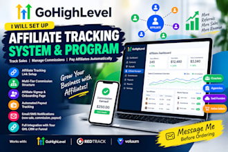 build gohighlevel affiliate tracking system and program