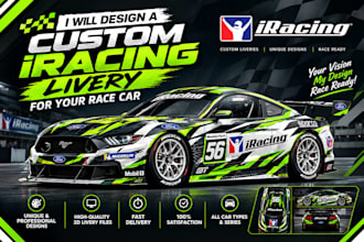 design a branding product of custom iracing livery for your race car
