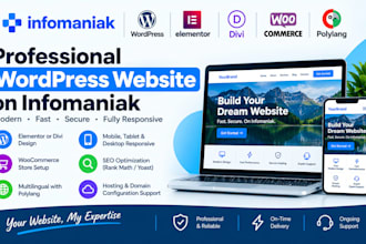 build professional wordpress website on infomaniak  via elementor and seo
