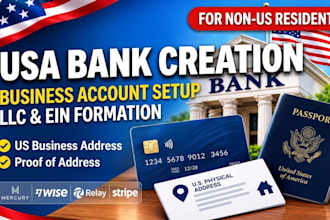 help set up USA bank account and US llc formation for non US residents