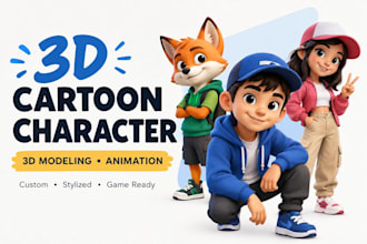 stylized 3d cartoon character 3d mascot in blender for video animations