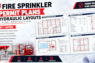 draft fire sprinkler permit plans and hydraulic layouts for fire protection