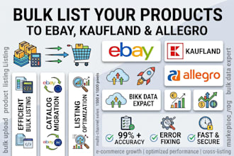 bulk list product listing to ebay kaufland allegro product upload