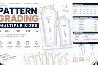 grade your clothing sewing pattern into multiple sizes