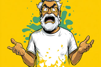 draw a custom funny meme t shirt design