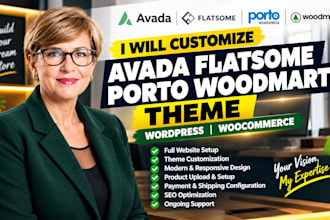 customize flatsome avada porto woodmart theme wordpress woocommerce