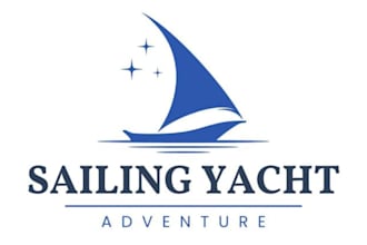 design a premium sailing yacht boat and ship logo for your marine brand