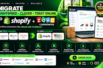 migration lightspeed retail clover toast online to zoho ecommerce shopify store