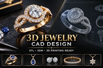 design 3d jewelry cad models with stl and 3dm files