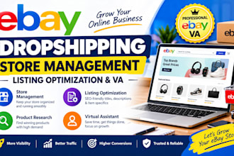 ebay dropshipping store management listing optimization VA ebay store promotion
