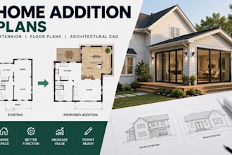 create home addition plans extension floor plans architectural cad