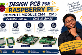 design pcb for raspberry pi compute module cm4 cm5, carrier board, cm5 io board
