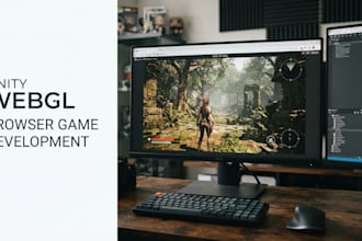 develop unity web games, browser games, webgl 2d 3d games and multiplayer games