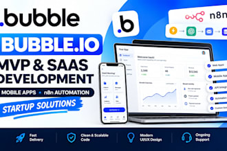 develop bubble io mvp saas app mobile app n8n automation for startups