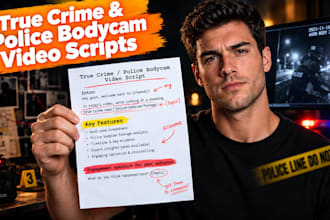 write true crime story scripts and police bodycam video scripts for youtube