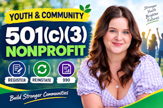 register youth and community 501c3 nonprofit, reinstate 501c3, file 990, 990ez