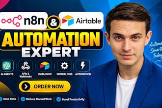build n8n automation, automation bots, airtable workflows, n8n ai agent