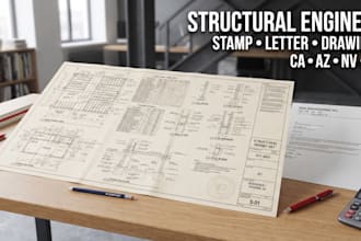 structural engineer stamp, letter and drawings for permit ca, az, nv, co