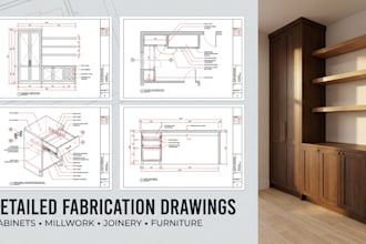 create joinery, millwork, cabinetry and furniture shop drawings