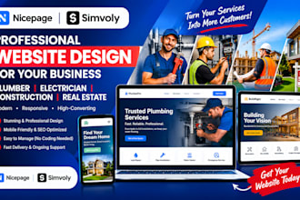build nicepage simvoly plumber electrician construction real estate website