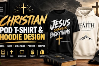design christian faith bible t shirt hoodie streetwear shopify printify pod SEO