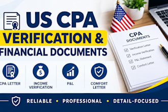 provide US CPA letter, financial verification, income verification and financial