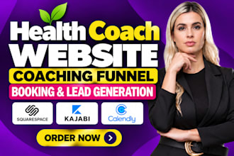build squarespace health coach website kajabi coaching sales funnel booking flow