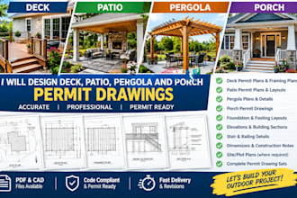 design deck, patio, pergola and porch permit drawings