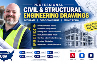 create civil structural engineering drawings for california florida texas permit