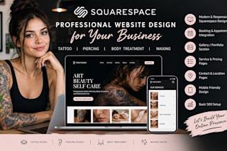 design piercing tattoo studio body treatment waxing squarespace booking website