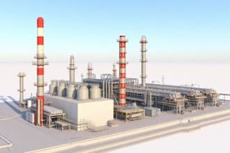 create 3d refinery and oil gas plant models for industrial project
