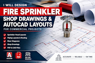 design fire sprinkler shop drawings and autocad layouts for commercials
