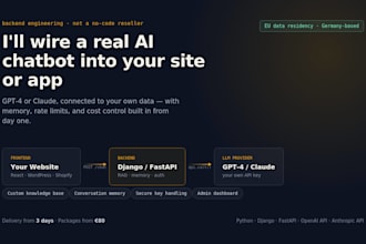 integrate gpt or claude ai chatbot into your website or app