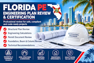 provide florida pe engineering plan review and certification