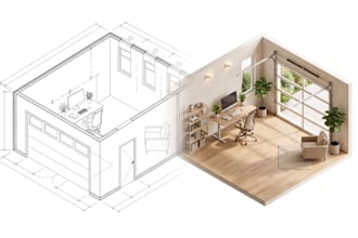 design garage conversion, adu permit drawings and 3d interior design plans