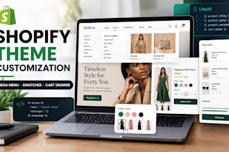 customize shopify mega menu variant swatches and custom cart drawer
