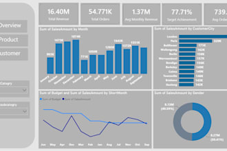 design professional power bi dashboards and data analysis