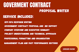 write government contract proposal, bid, rfp and rfq response