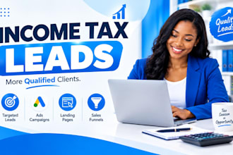 income tax leads tax website finance website facebook ads